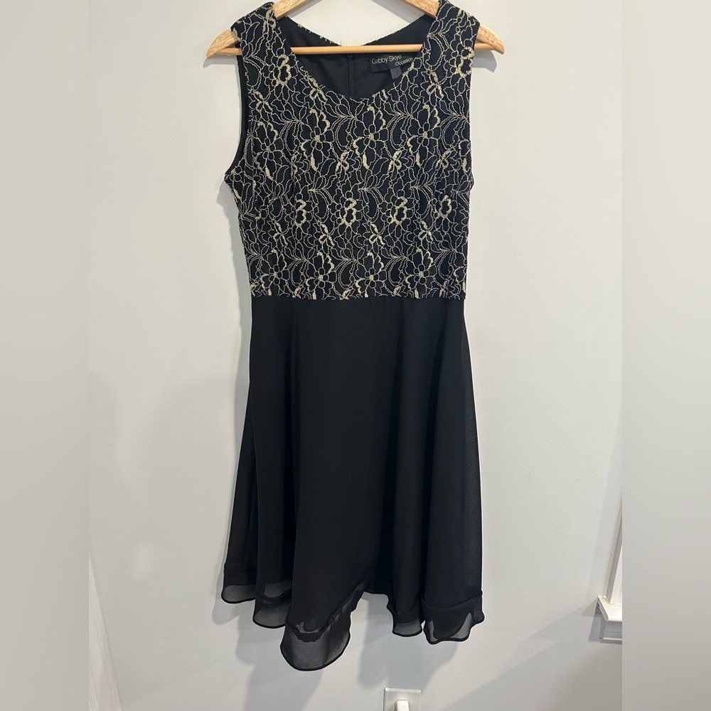 🎉Gabby Sky Metallic Lace Occasion Dress Size 12 - Picture 2 of 5